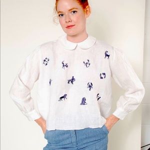 Built By Wendy Zodiac Linen Blouse New w/out tags
